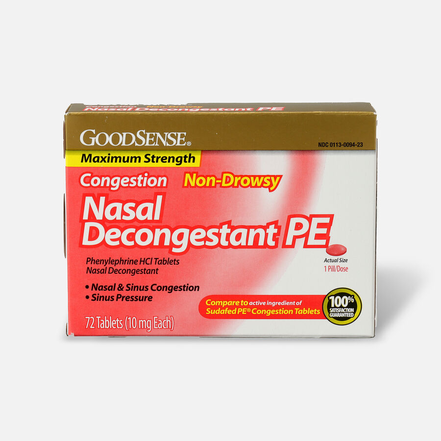 GoodSense® Nasal Decongestant PE 10 mg Non Drowsy Tablets, , large image number 1