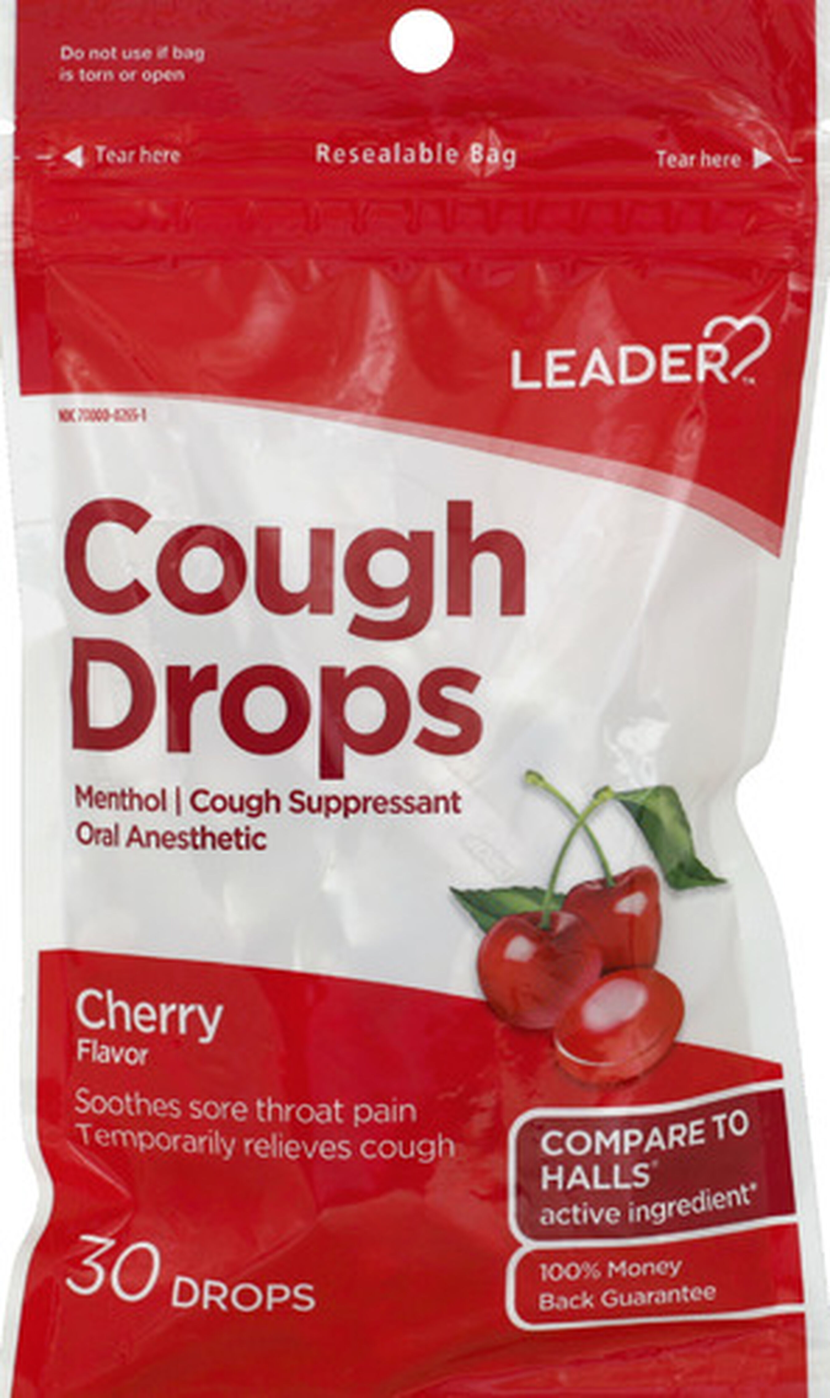 LEADER™ Cough Drops Cherry 30 ct
