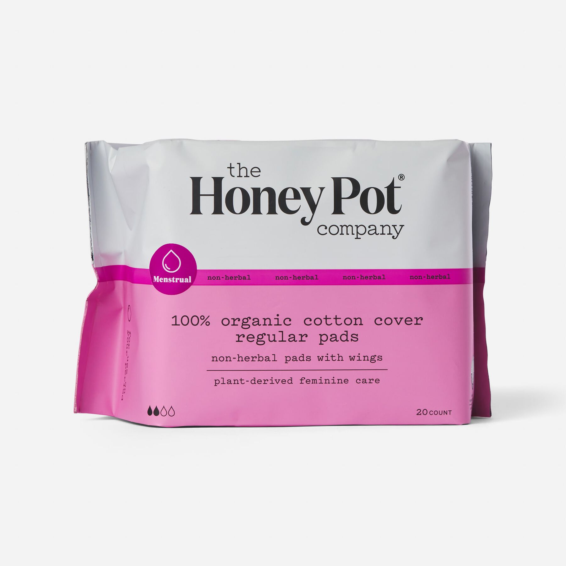 The Honey Pot Regular Non Herbal Menstrual Pads, 20 ct