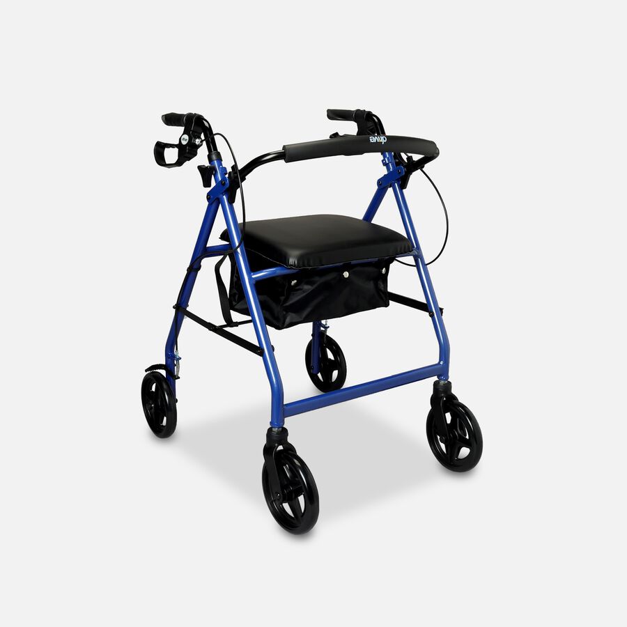Drive Aluminum Rollator with Fold Up and Removable Back Support, 8" Casters, Blue, , large image number 1