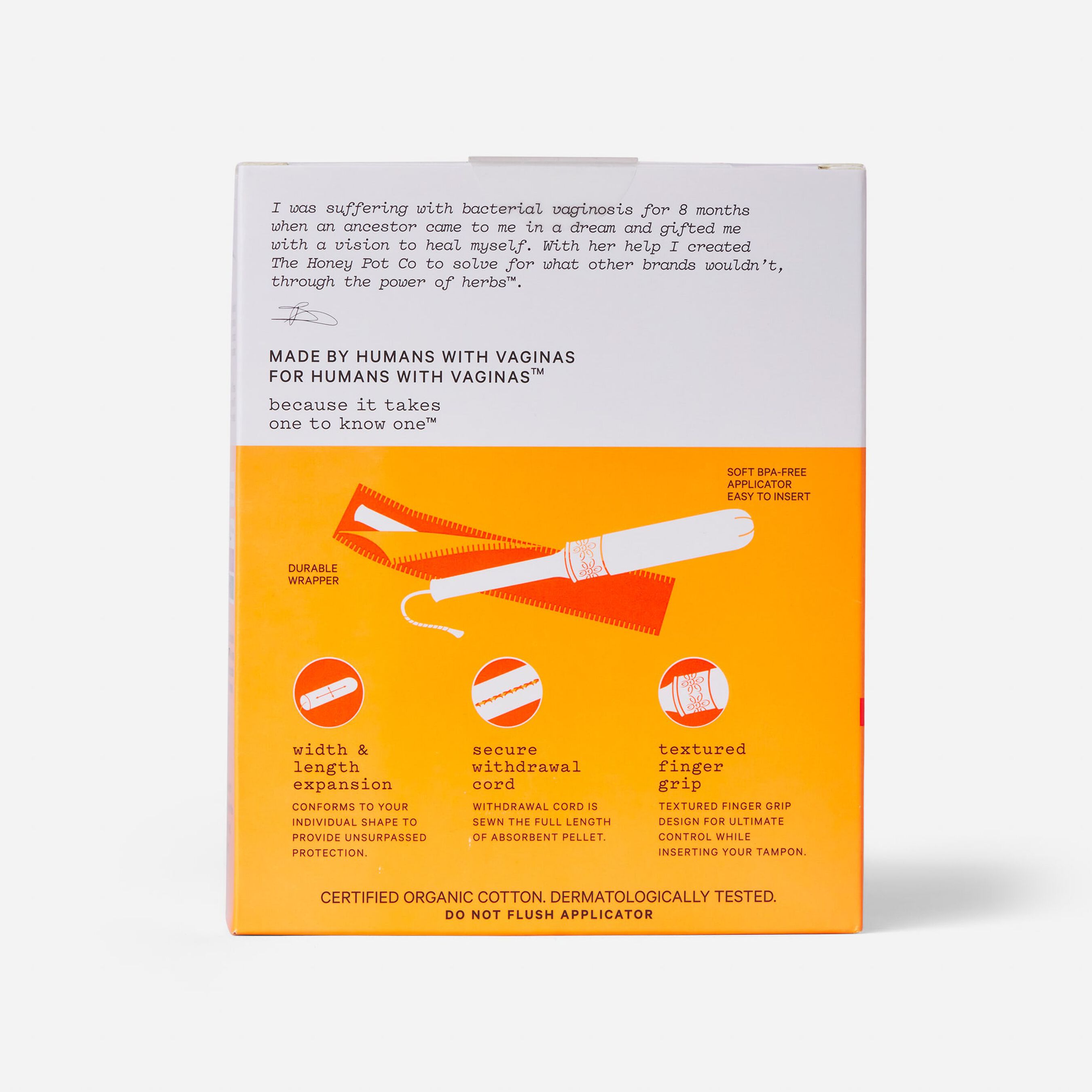 FSA Eligible The Honey Pot Duo Pack Organic Cotton BPA Free Applicator Tampon, 9 ct. FSA Store