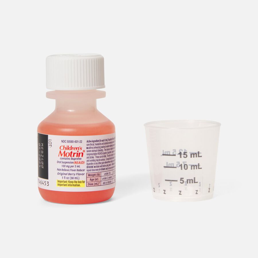FSA Eligible Children's Motrin Oral Suspension, Pain Relief, Ibuprofen
