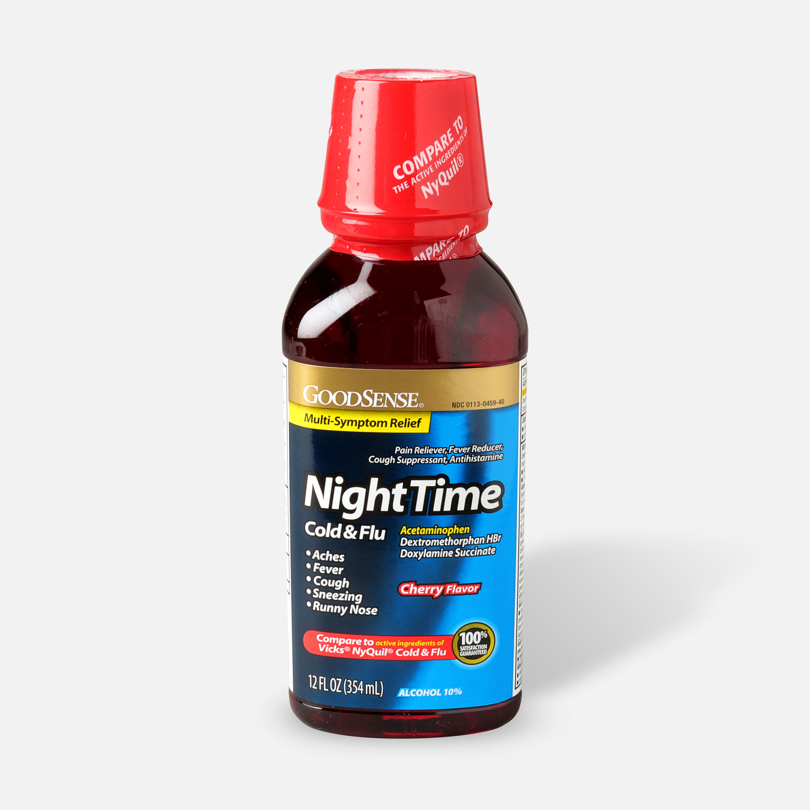 GoodSense® Night Time Cold & Flu Multi Symptom Cherry, 12 fl oz