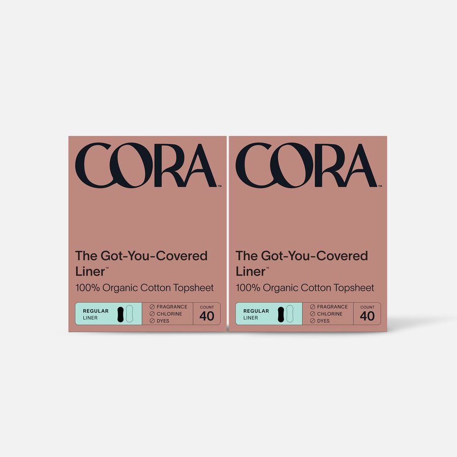Cora Organic Cotton Ultra Thin Period Liners, 40 ct. (2Pack)