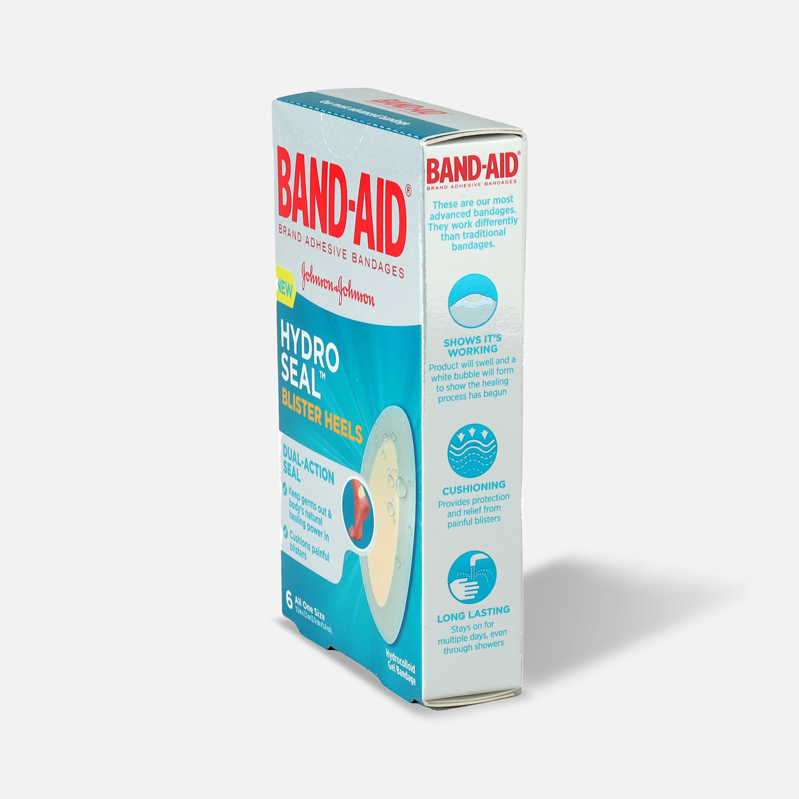 FSA Eligible BandAid Hydro Seal Adhesive Bandages for Heel Blisters, 6