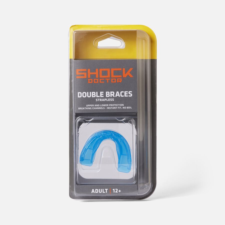 Shock Doctor Double Braces Mouth Guard, Blue Strapless, , large image number 0