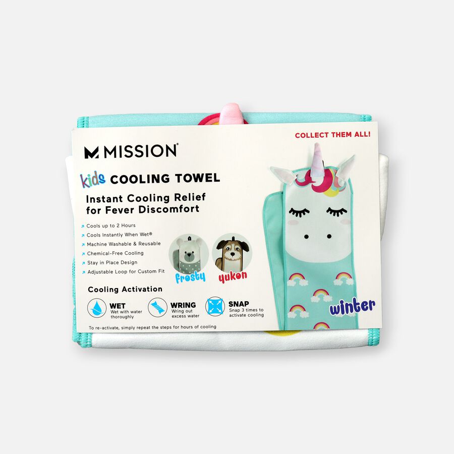 Mission Kid’s Fever Relief Cooling Towel - Winter The Unicorn, , large image number 0