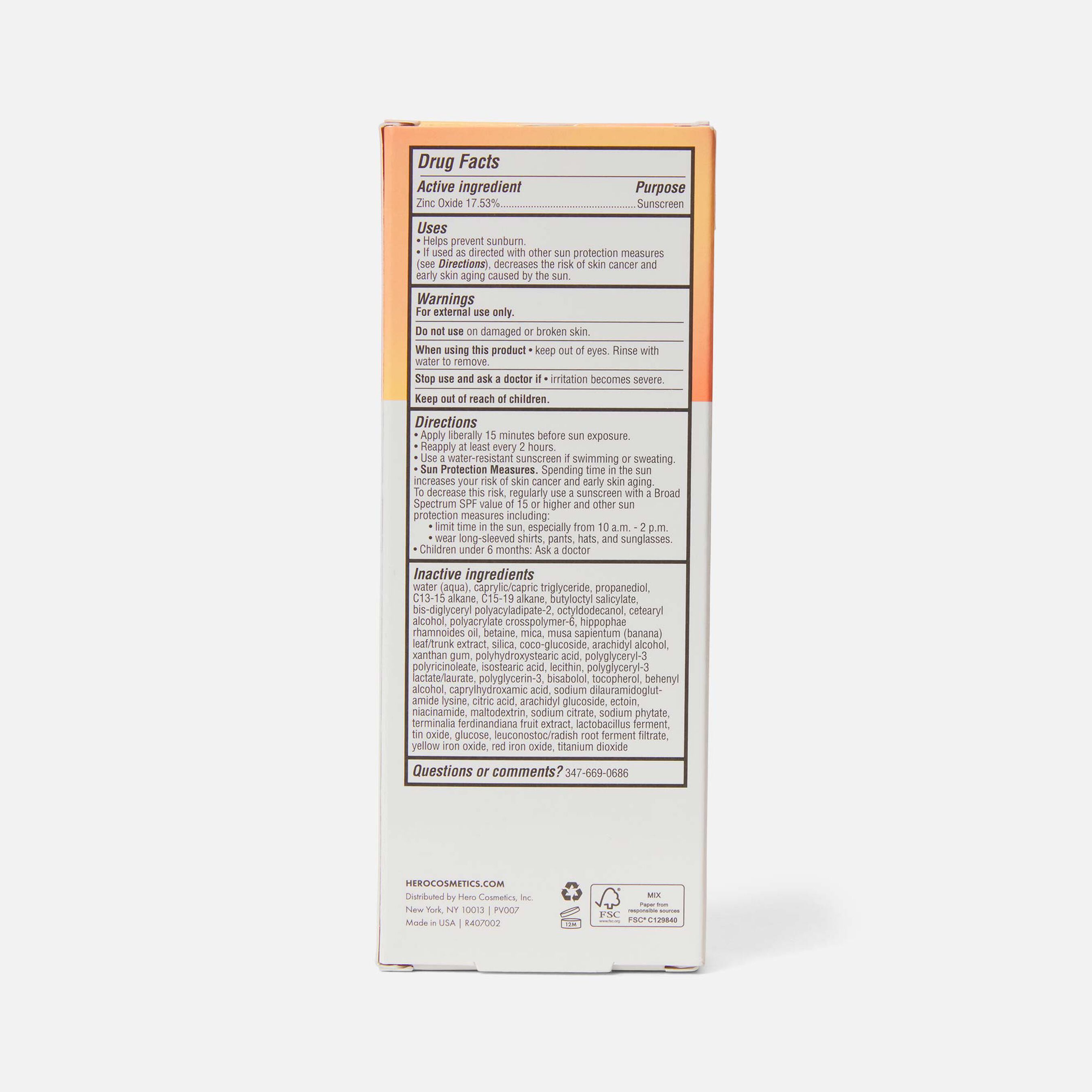 Hero Cosmetics Force Shield Superbeam Sunscreen Broad Spectrum SPF 30, 50ml