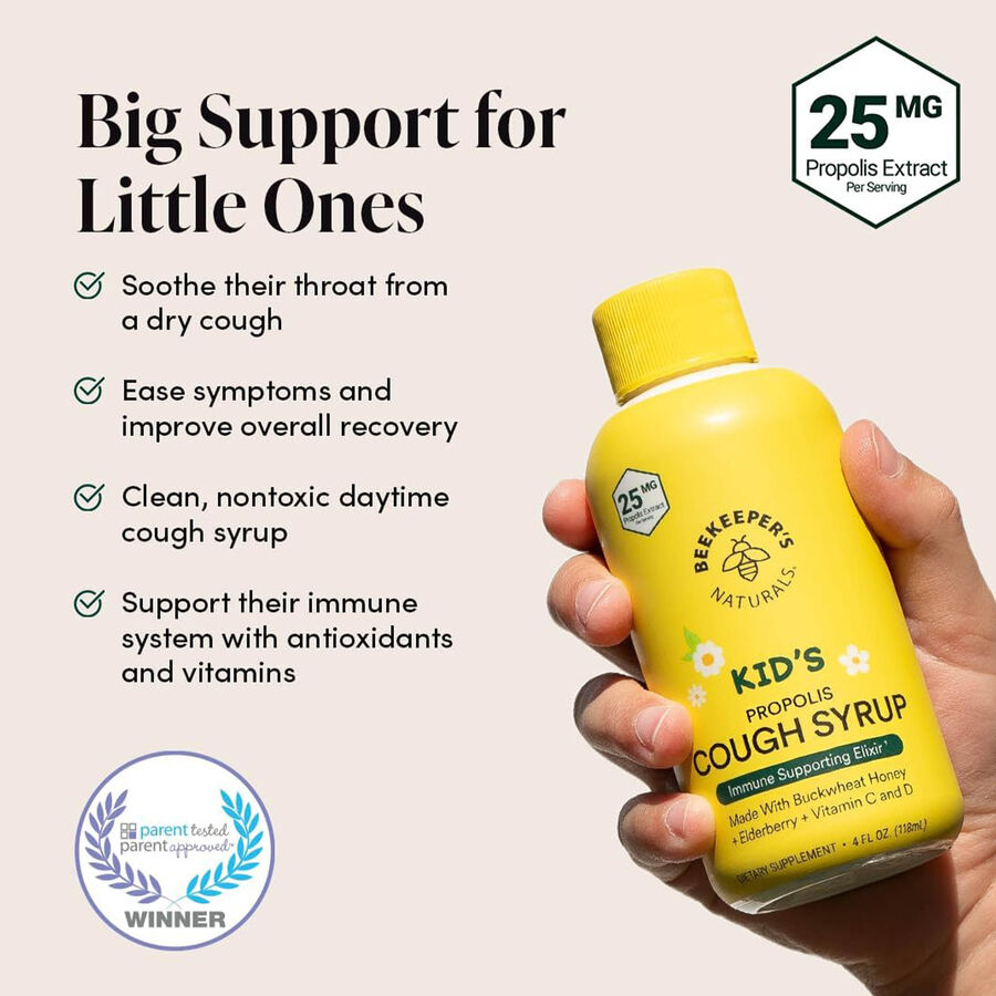 Beekeeper's Naturals Kid's Daytime Cough Syrup, 4 fl oz., , large image number 2
