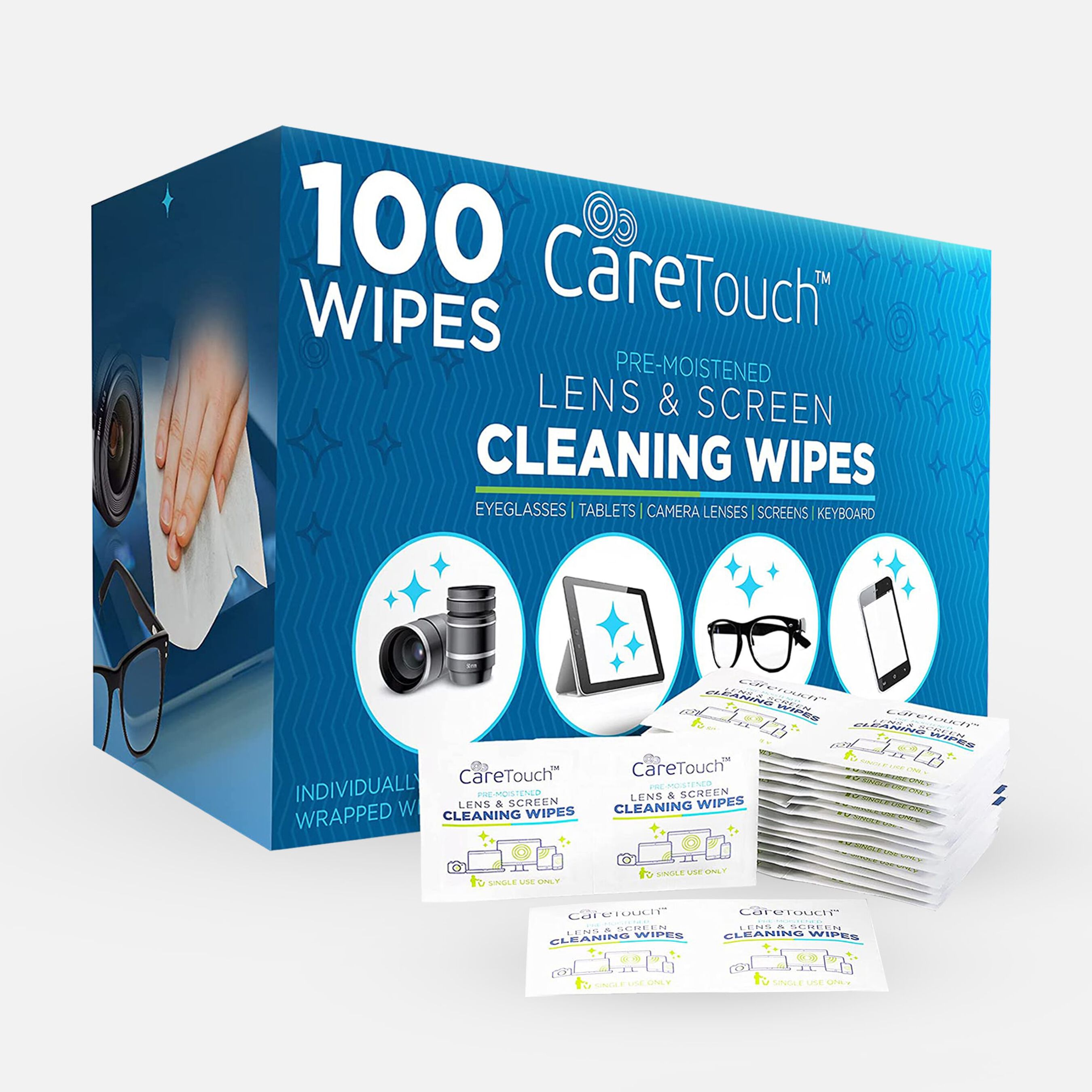 CareTouch Lens Wipes, 100 ct