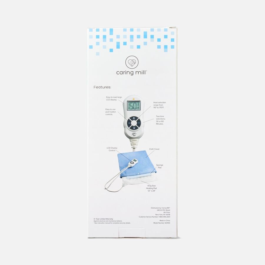 Caring Mill&trade; LCD Moist/ Dry Heating Pad King Size 12" x 24", , large image number 2