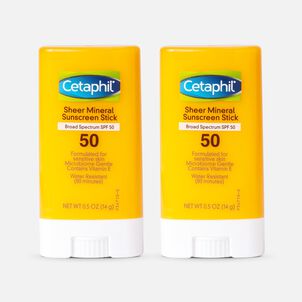 Cetaphil Sun Sheer Mineral Sunscreen Stick for Face and Body, SPF 50, .5 oz. (2-Pack)
