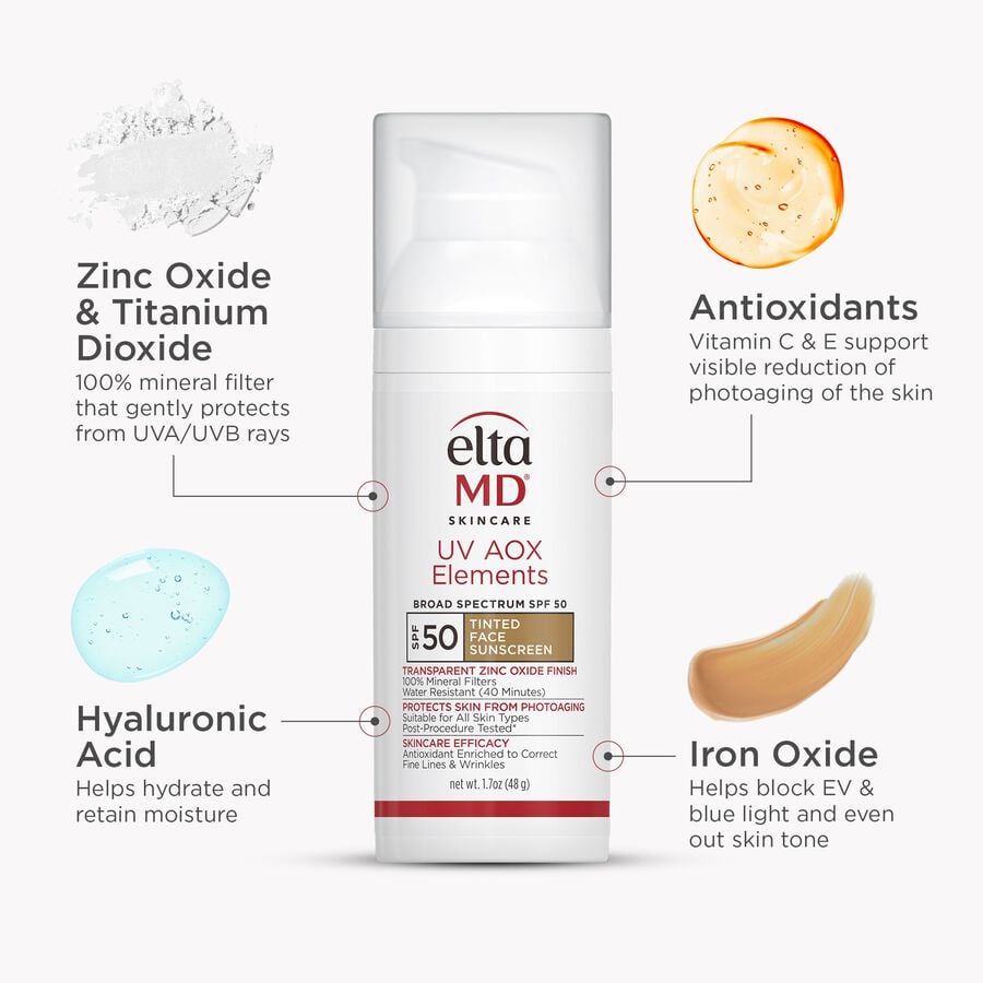 EltaMD UV AOX Elements Broad-Spectrum Tinted Mineral Face Sunscreen, SPF 50, 1.7 oz., , large image number 2