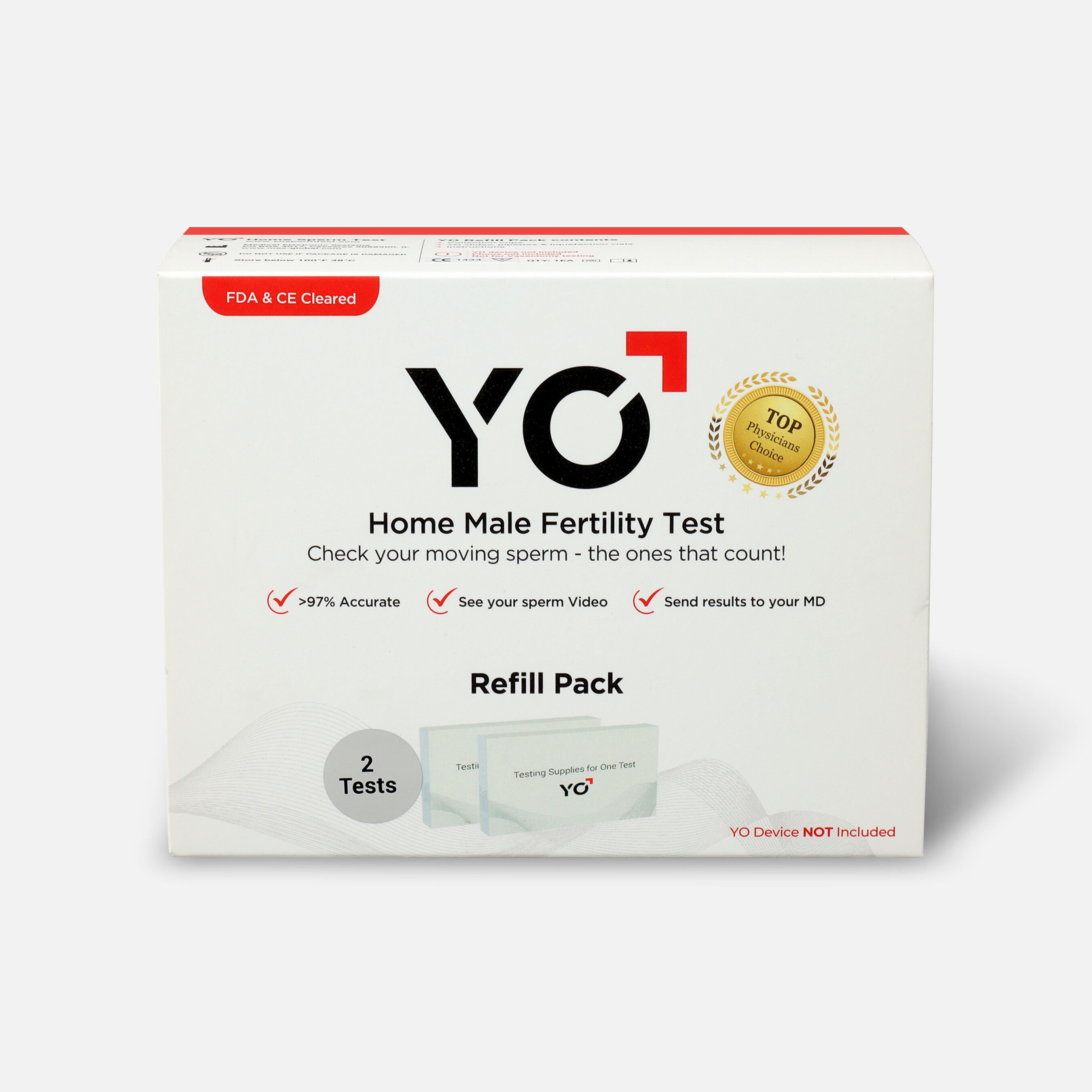 YO Home Sperm Test Kit Refill Pack, 2 Count