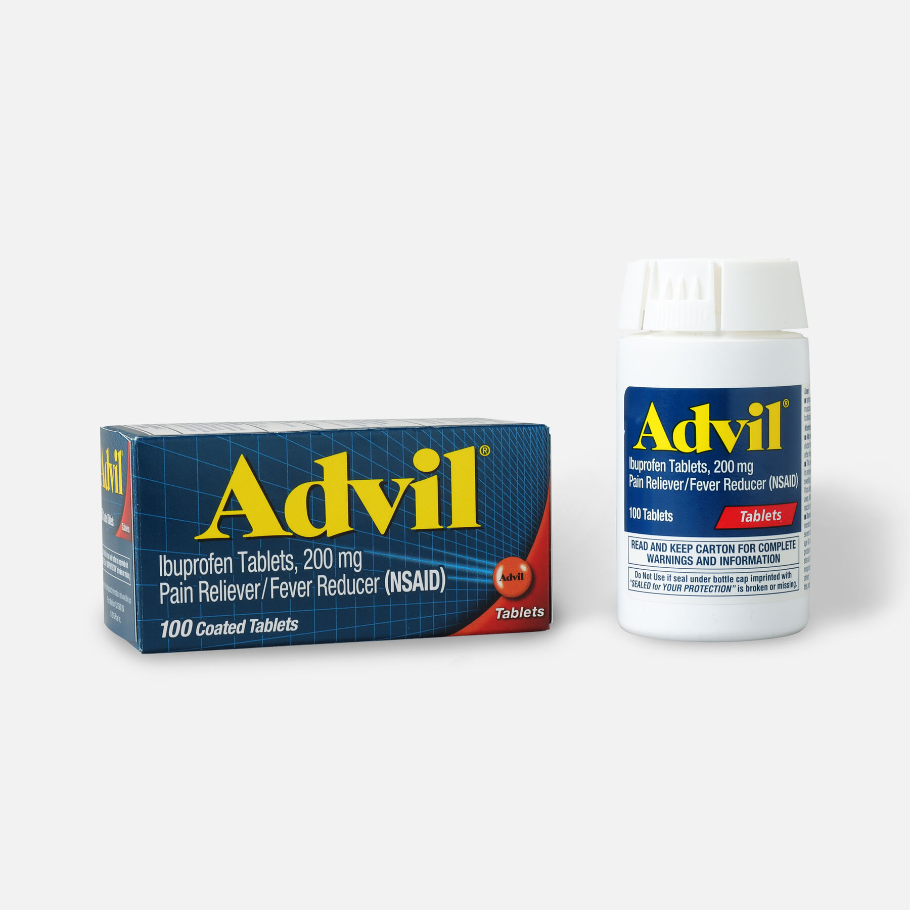 Advil Pain Reliever Fever Reducer Tablets, 100 ct