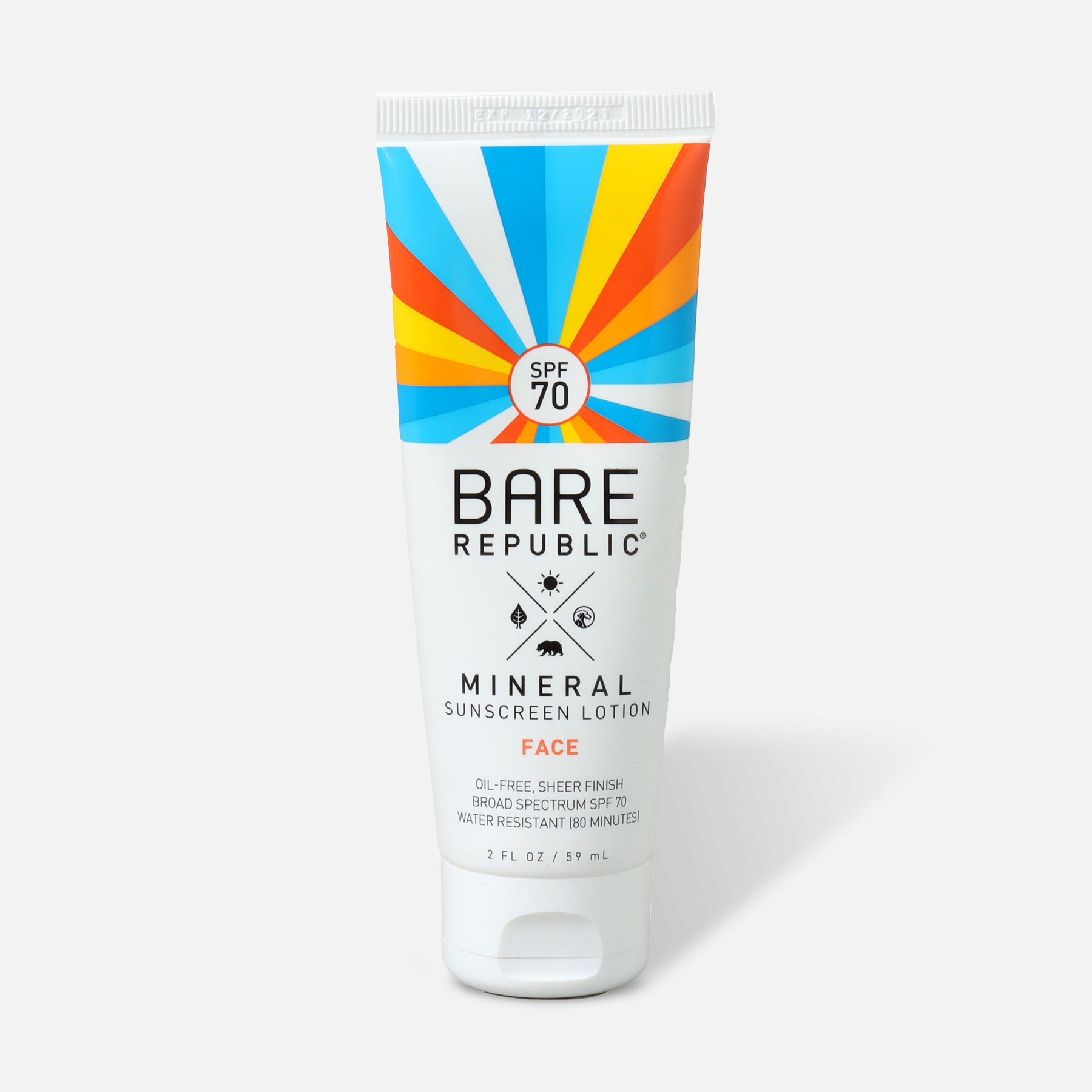 FSA Eligible Bare Republic Mineral Face SPF 70 Sunscreen Lotion, 2 fl