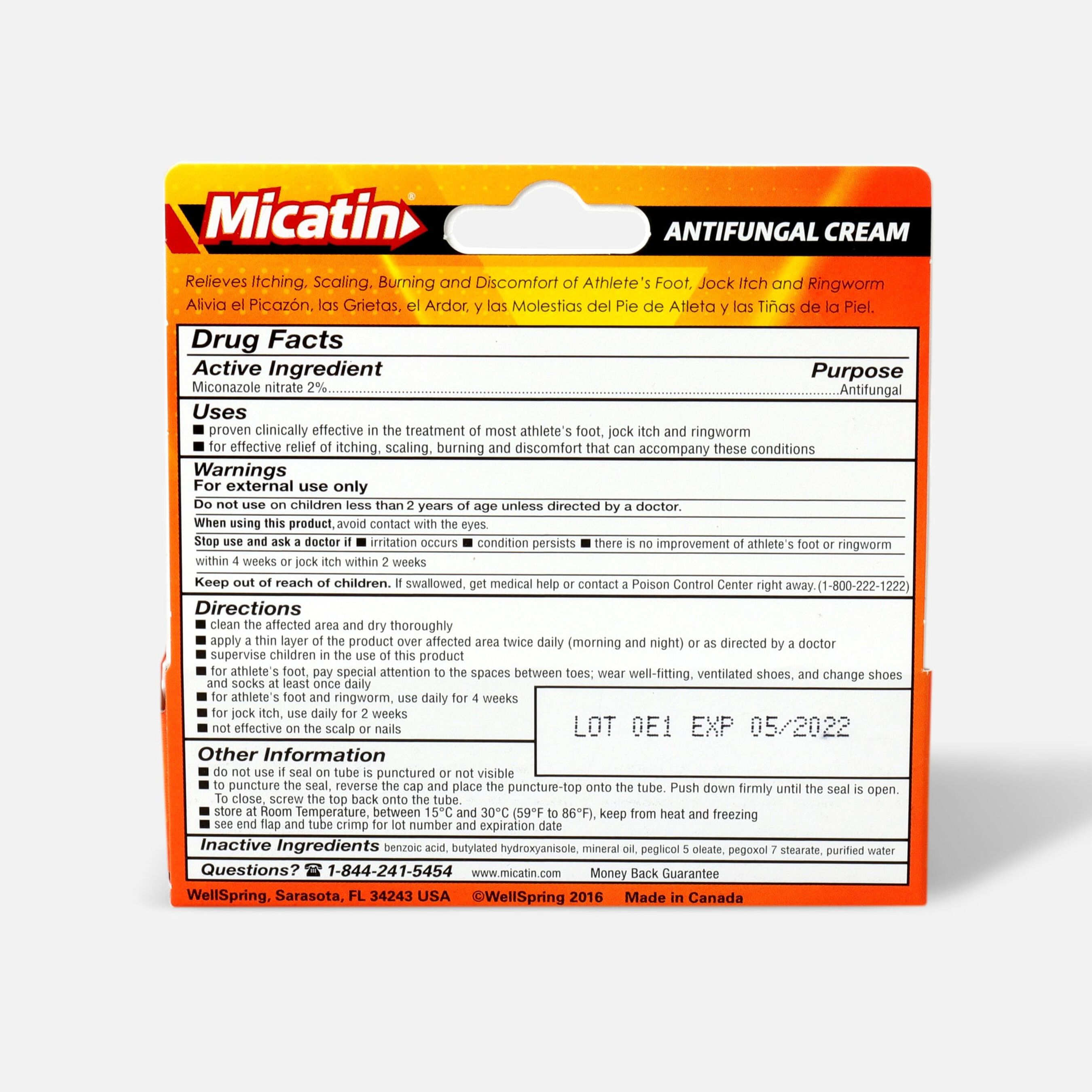 Micatin Antifungal Cream, 0.5 oz