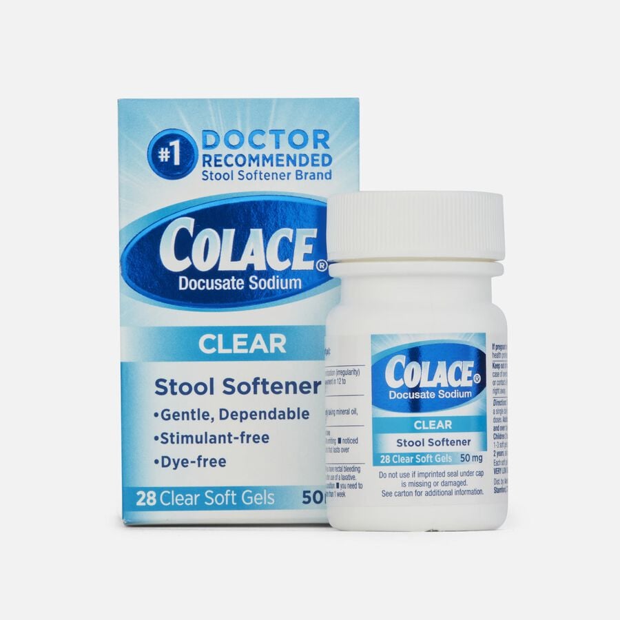 Colace Clear Stool Softener Softgels, 50 mg, 28 ct., , large image number 0