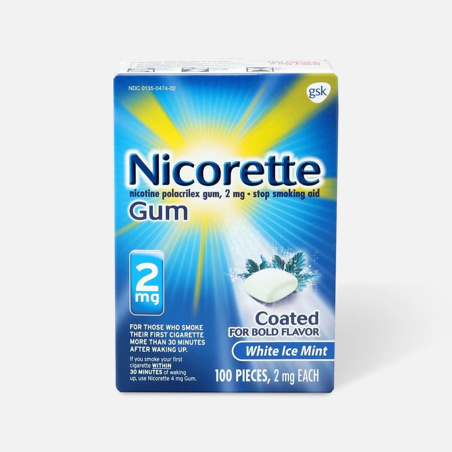 Nicorette Gum White Ice Mint, 2 mg, , large image number 0