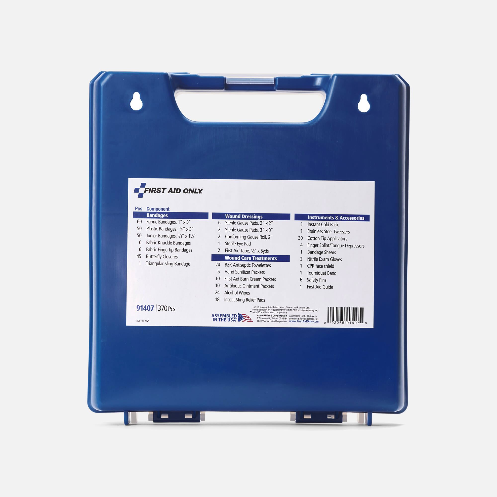 First Aid Only QuickTreat Dispenser Plastic First Aid Kit, 370 pc
