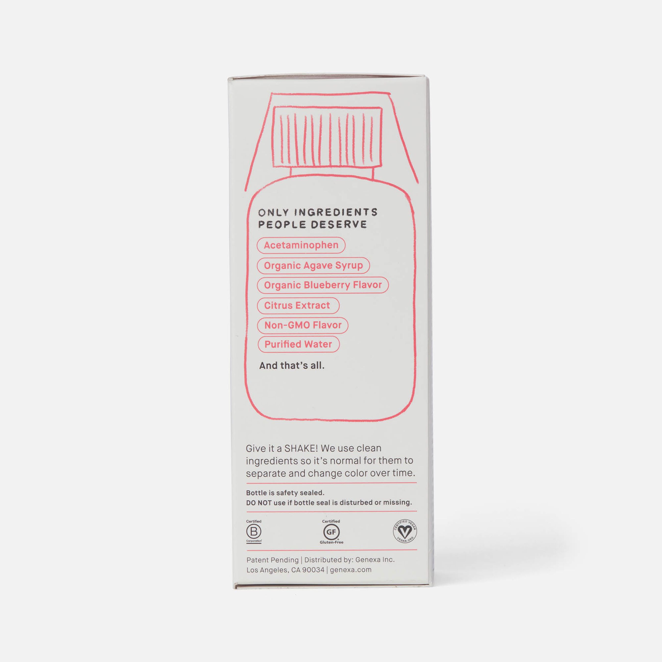 FSA Eligible Genexa Kid's Pain & Fever Acetaminophen Oral Suspension, 4