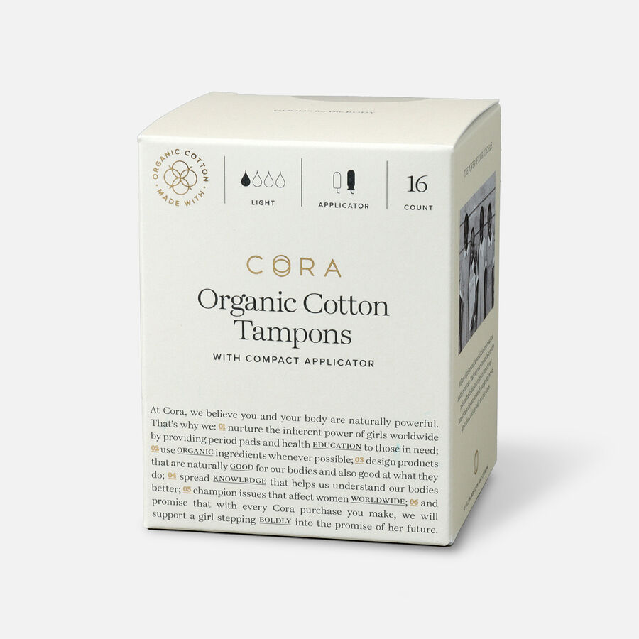 Cora Organic Cotton Applicator Tampons, 16 ct