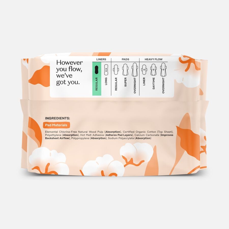 The Honey Pot 100% Organic Top Sheet Everyday Non Herbal Pantiliners, 30 ct., , large image number 1