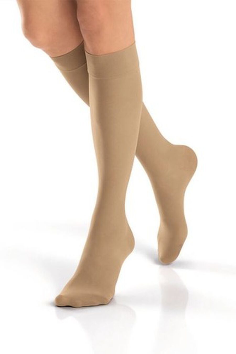 BSN Jobst Women's UltraSheer Knee-High Extra Firm Compression Stockings, Closed Toe, Medium, Suntan, , large image number 2