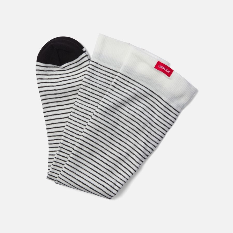 VIM & VIGR Cotton Compression Socks, Pinstripe, Cream and Black, 30-40 mmHg, , large image number 3