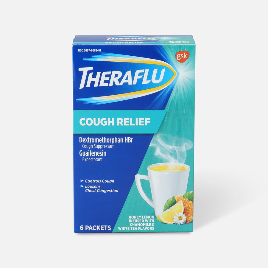 Theraflu Cough Relief Powder, Honey Lemon with Chamomile and White Tea, 6 ct., , large image number 0
