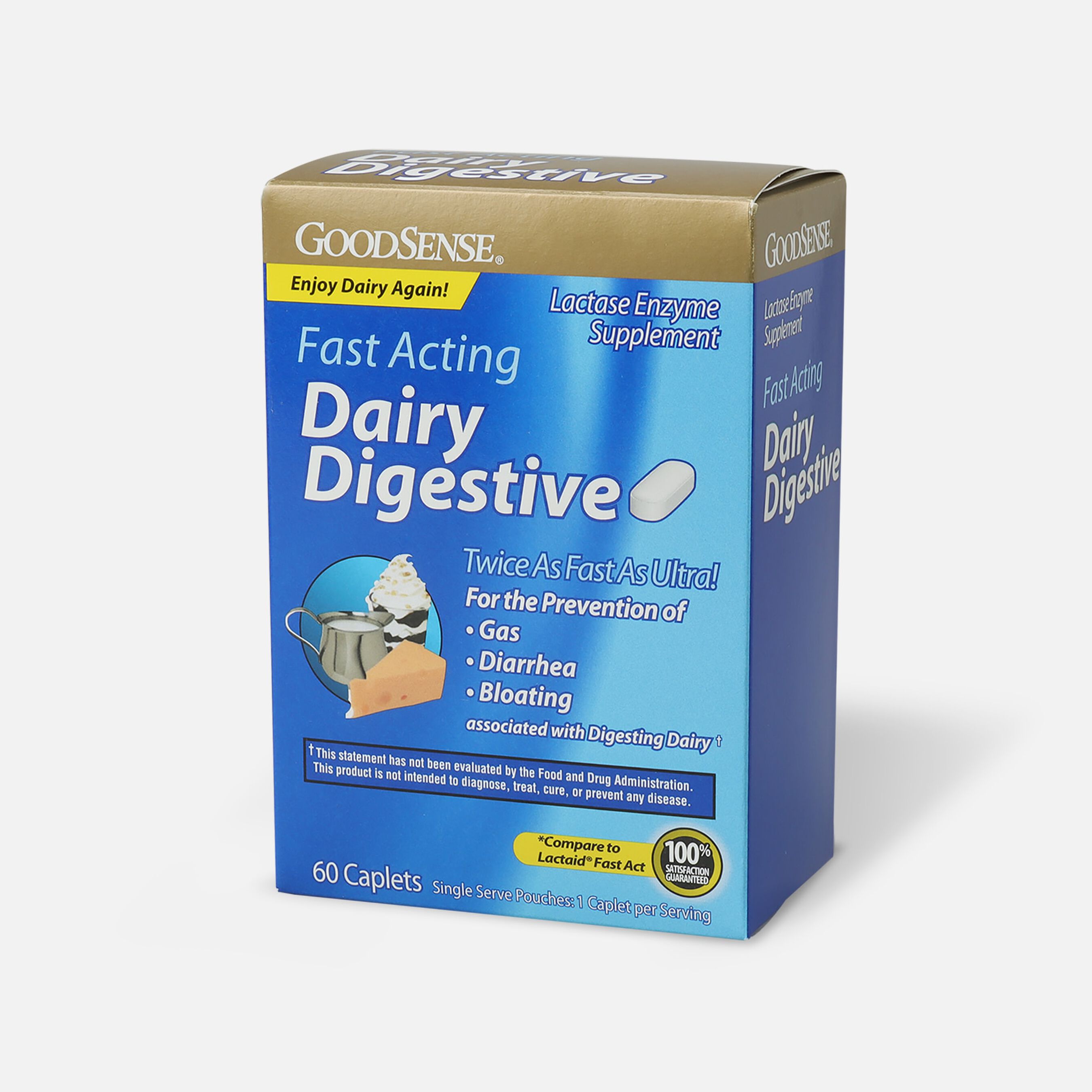 GoodSense® Dairy Digestive Fast Acting Caplets, Lactose Supplement, 60 ct
