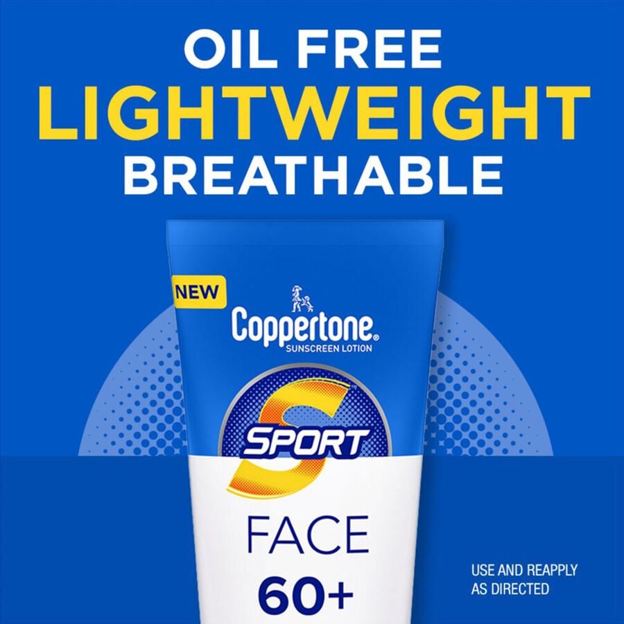 Coppertone Sport Face Sunscreen Lotion, SPF 60+,  2.5 fl oz., , large image number 2