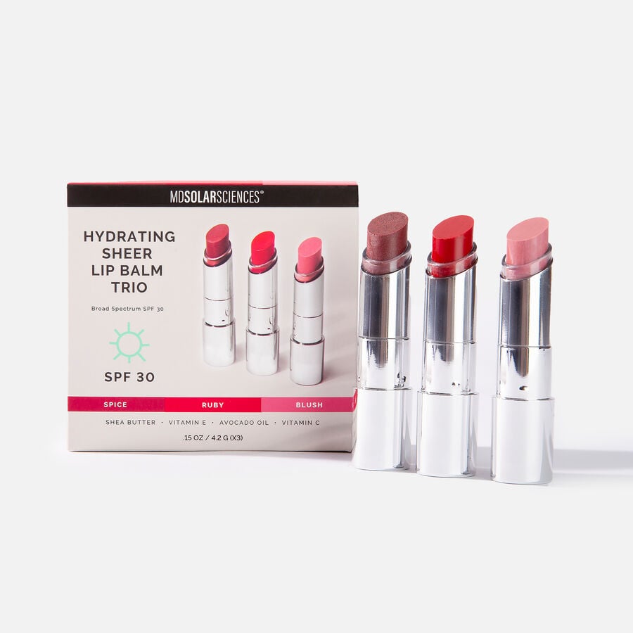 MDSolarSciences Hydrating Sheer Lip Balm Trio, Vivids, SPF 30, , large image number 0