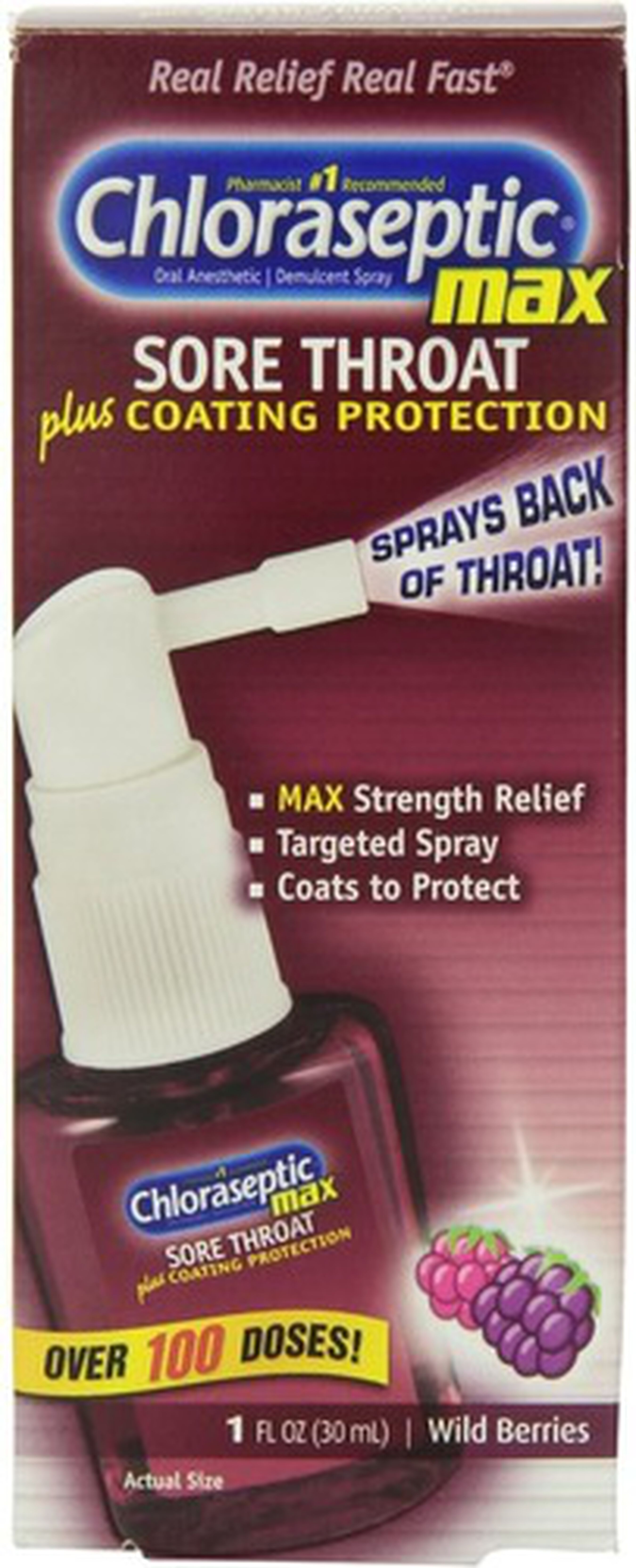 Chloraseptic Max, Wild Berries, Sore Throat Spray, 1 oz