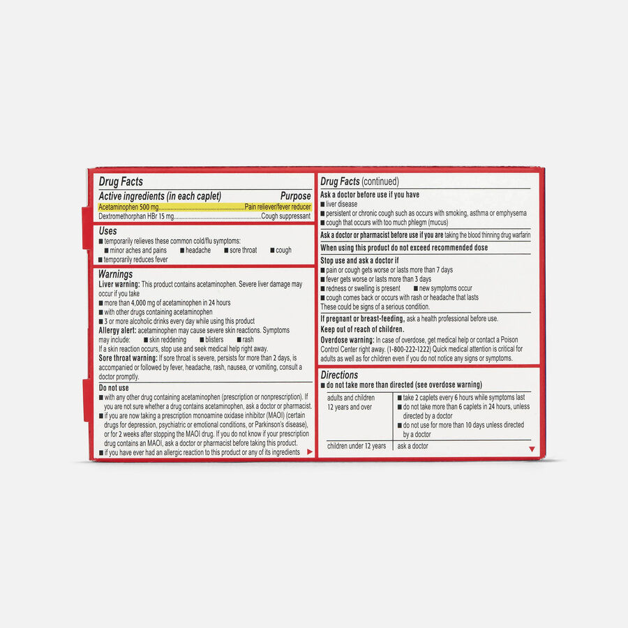 Tylenol Cold Extra-Strength Severe Cough + Sore Throat Day Caplets, 24 ct., , large image number 1