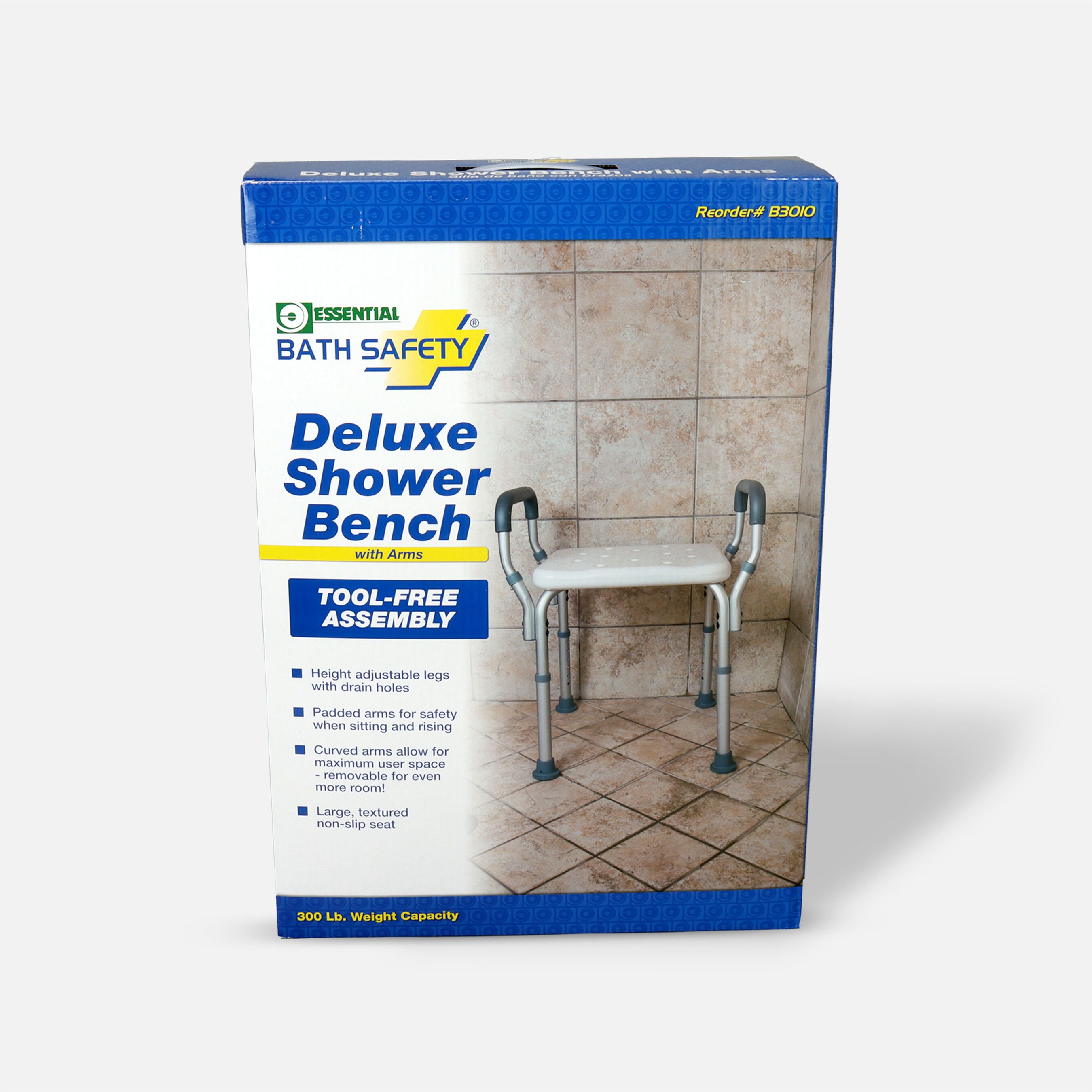 FSA Eligible Essential Medical Deluxe Molded Shower Bench with Arms FSA Store