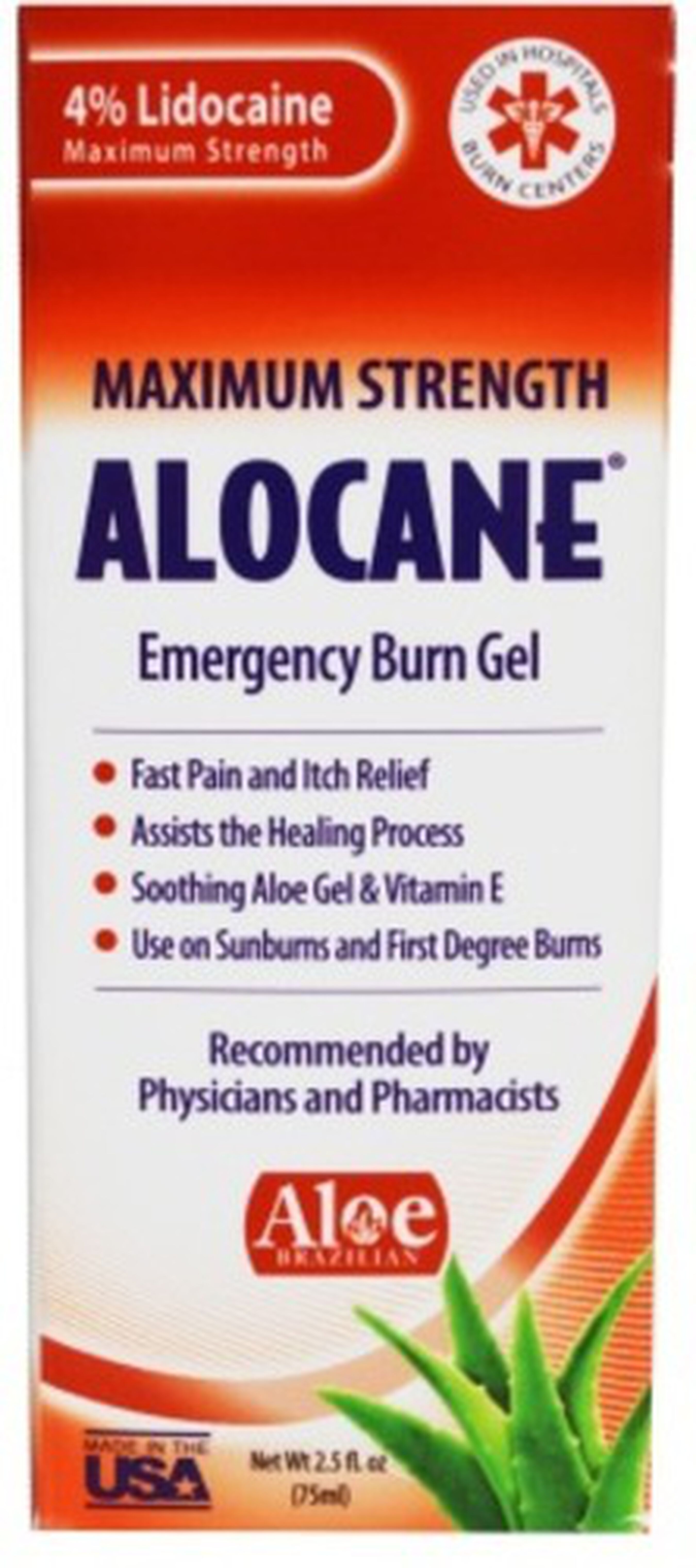 Alocane Maximum Strength Emergency Burn Gel, 2.5 oz