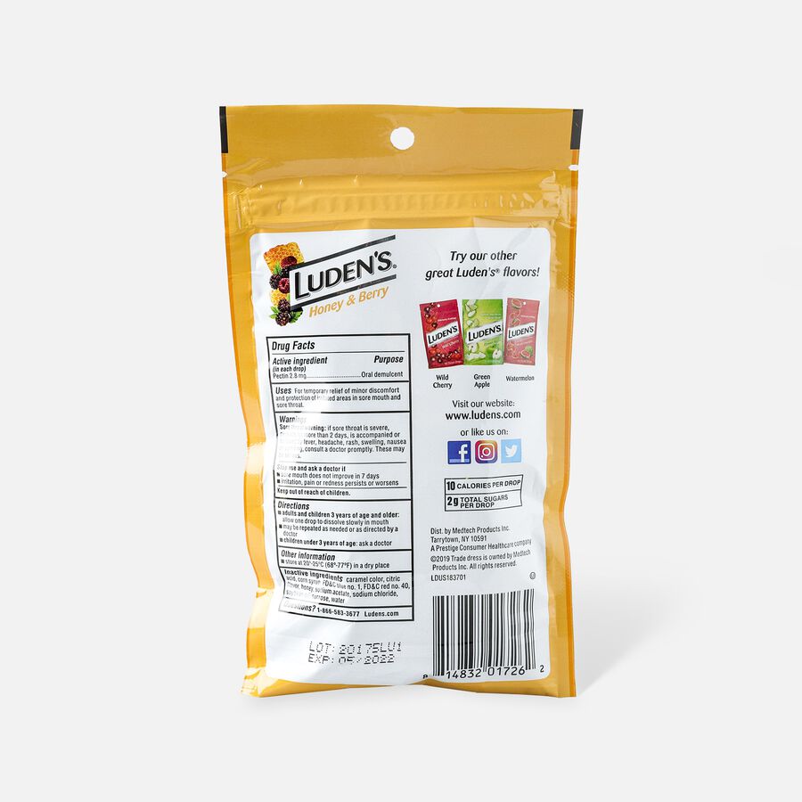Luden's Honey and Berry Throat Drops, 25 ct., , large image number 1