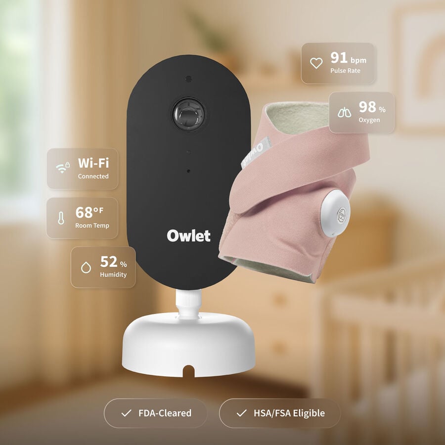 Owlet Dream Duo&trade; Smart Baby Monitoring System, 3rd Generation, Dusty Rose, Dusty Rose, large image number 1