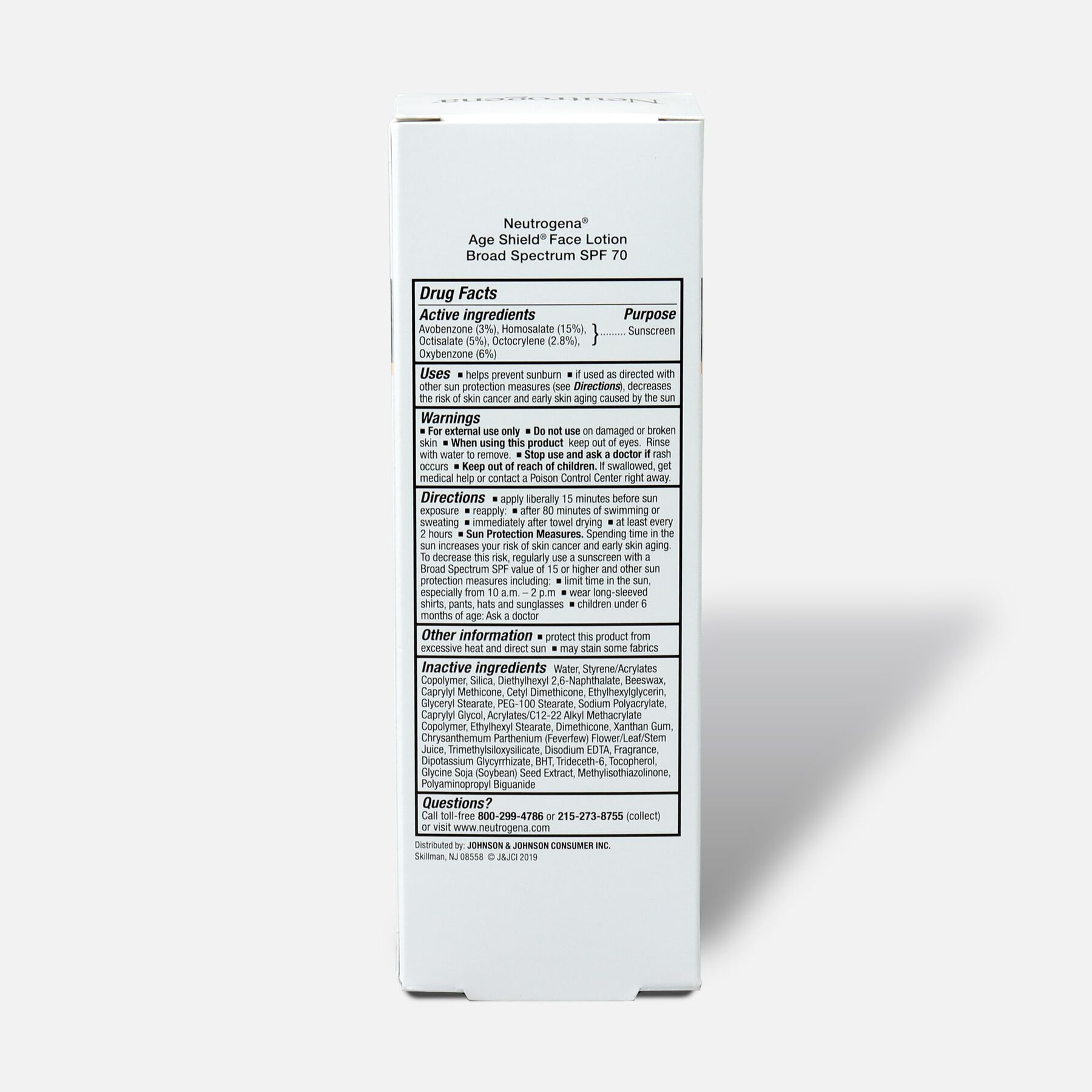 Neutrogena Age Shield Face Sunscreen with SPF 70, 3 oz.