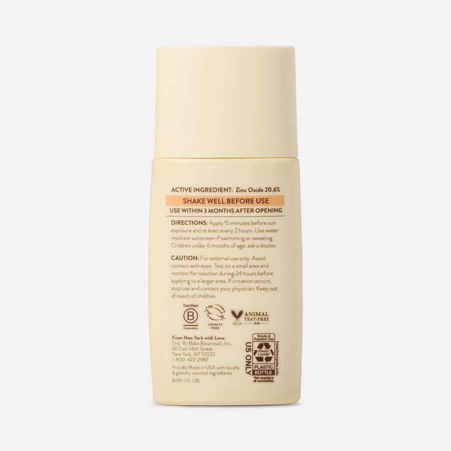 Babo Botanicals Daily Sheer Mineral Sunscreen Fluid, SPF 50, 1.7 fl oz., , large image number 1