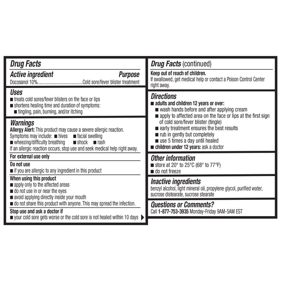 Caring Mill™ Docosanol 10% Cream Tube, Treatment for Cold Sore/Fever .07 oz. Tube, , large image number 2