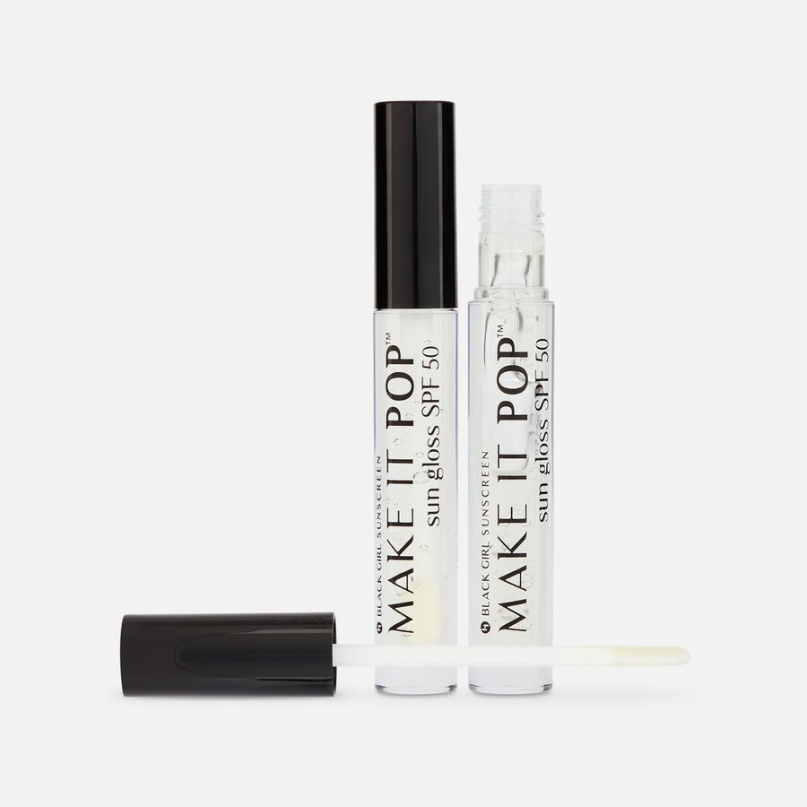 Black Girl Sunscreen Make It Pop Sungloss Sunscreen Lip Gloss, SPF 50, 0.13 fl oz. (2-Pack), , large image number 0