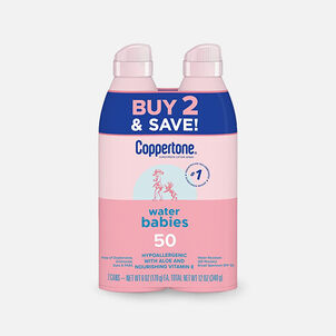 Coppertone Water Babies Sunscreen Spray SPF 50, 12 oz. - Twin Pack