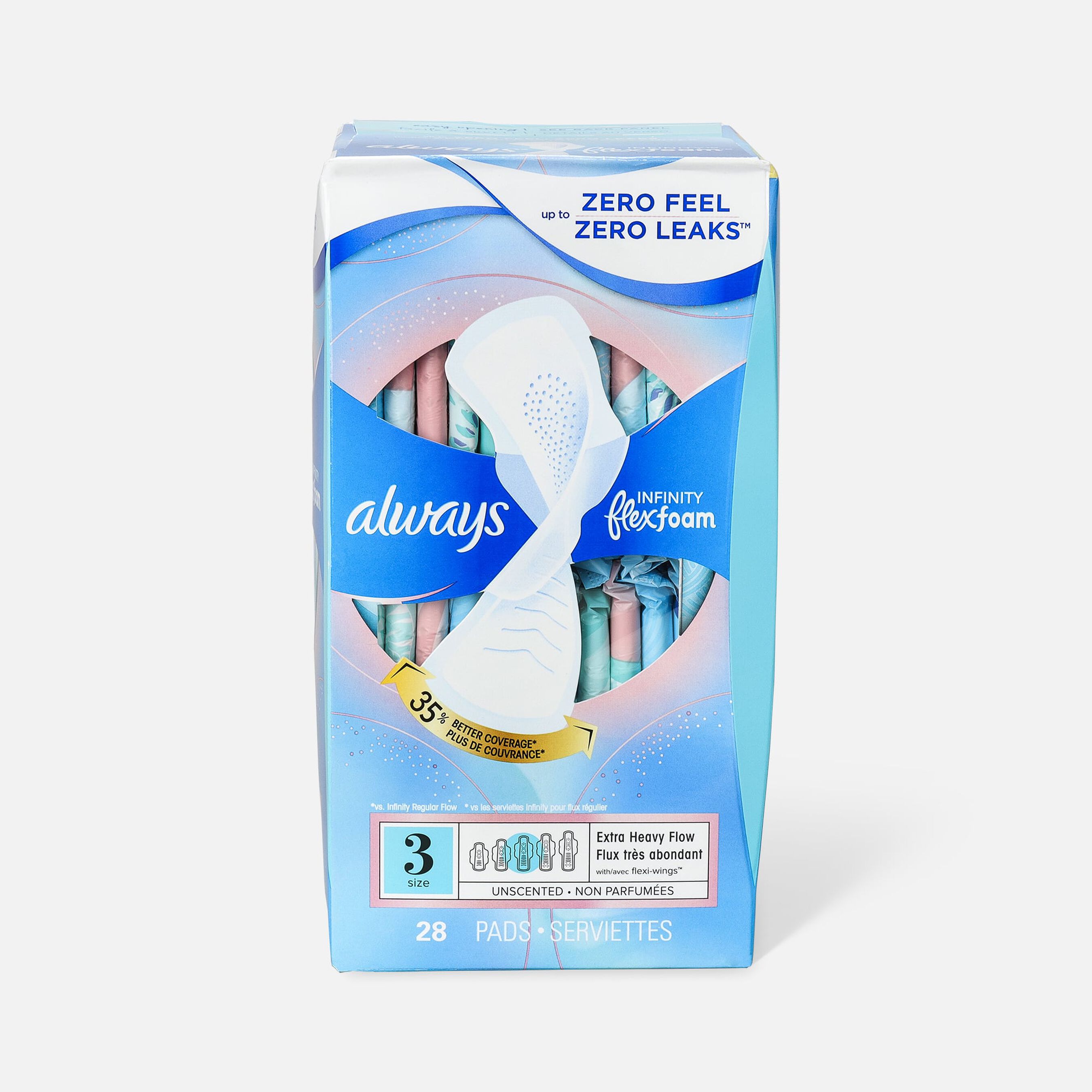 FSA Eligible Always Infinity FlexFoam Pads with Wing, Unscented FSA Store