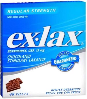 Ex-Lax Regular Strength Sennosides, 15 mg, Stimulant Laxative Chocolated Pieces For Gentle Overnight Relief