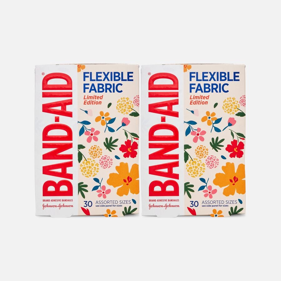 BAND-AID&reg; Decorated Flexible Fabric Assorted 30 ct., Wildflower (2-Pack), , large image number 0