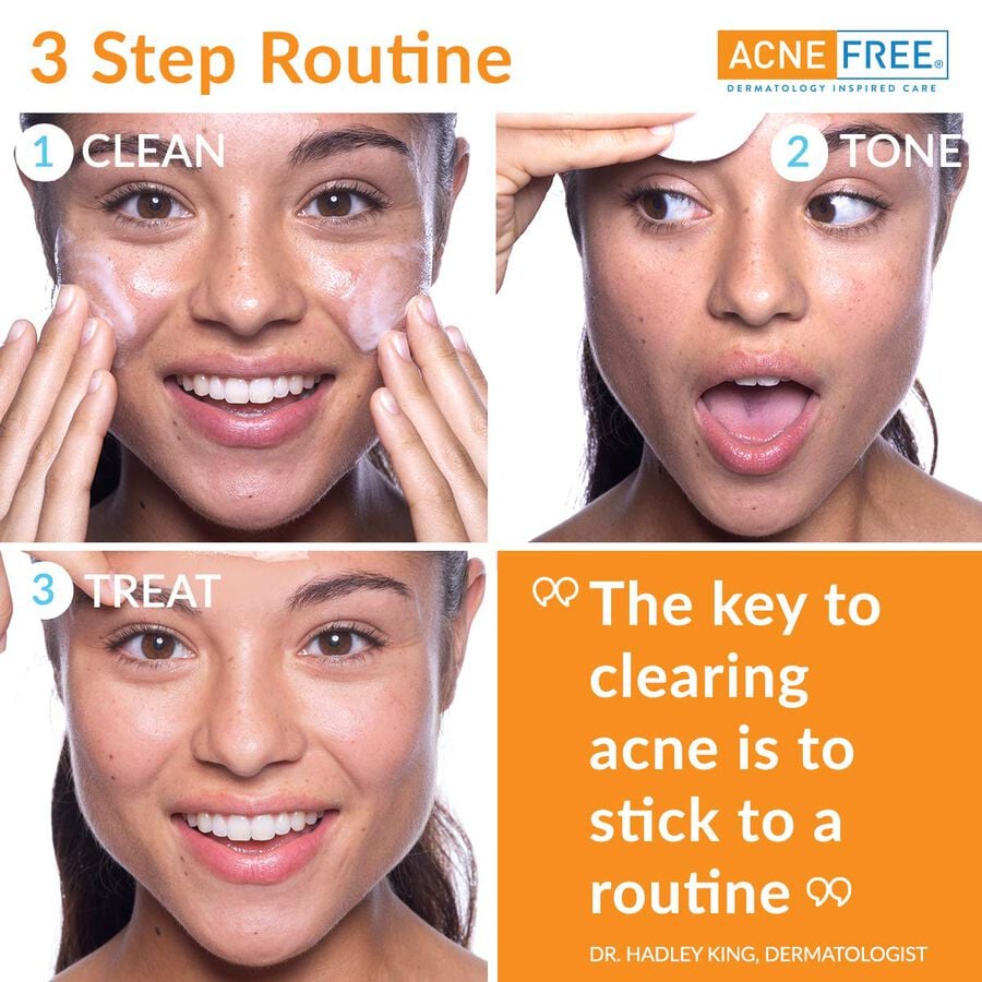AcneFree Oil Free 24 HR Acne Clearing System, 3 Piece Kit, , large image number 2