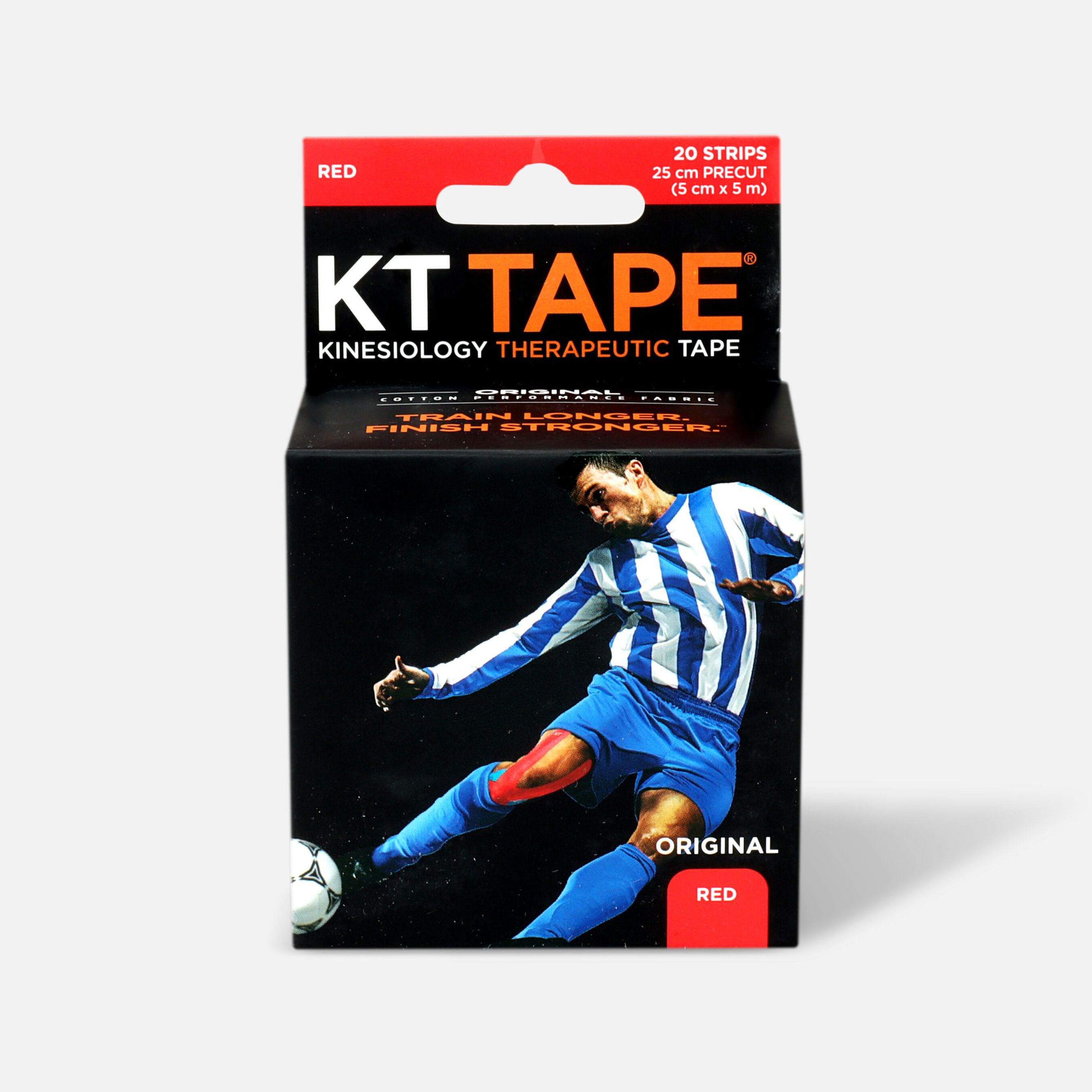 KT TAPE Original, Precut, 20 Strip, Cotton, Red