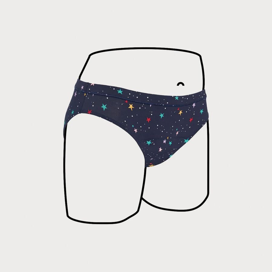 Thinx Teens All Day Bikini, Lucky Stars, Size 11/12, , large image number 1